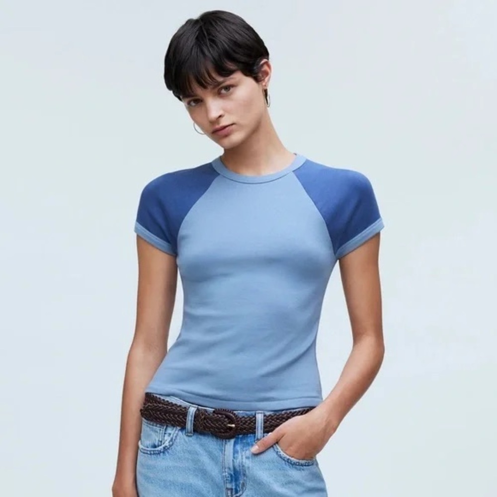Madewell Blue Women's Raglan Sleeve Top